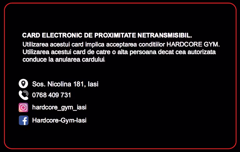 Hardcore Card Design Back